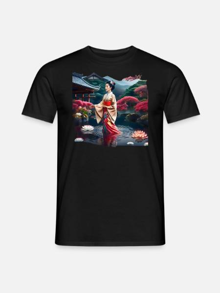 Japanese Lady - Men's T-Shirt - black