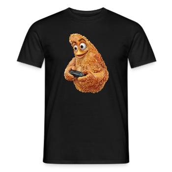 Funny Fast Food Gaming Pizza Gamer Gamer Gaming - Men's T-Shirt - black - Front - AI Model Male 178 light (178cm)
