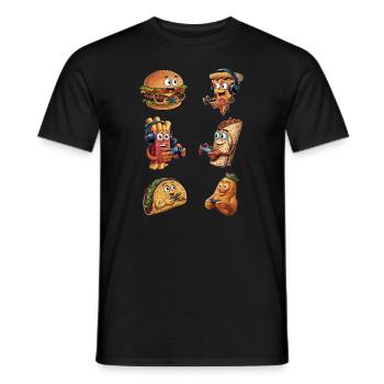 Funny Fast Food Gaming Pizza Gamer Gamer Gaming - Men's T-Shirt - black - Front - AI Model Male 178 light (178cm)
