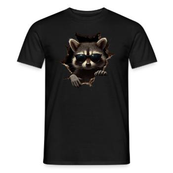 drôle raton laveur raton laveur amant mignon zoo animal - T-shirt homme - noir - Devant - AI Model Male 178 light (178cm)