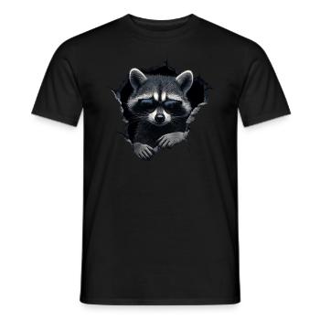 drôle raton laveur raton laveur amant mignon zoo animal - T-shirt homme - noir - Devant - AI Model Male 178 light (178cm)