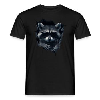drôle raton laveur raton laveur amant mignon zoo animal - T-shirt homme - noir - Devant - AI Model Male 178 light (178cm)