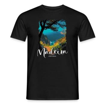 Île de Madère Portugal Vacances Visites Souvenirs - T-shirt homme - noir - Devant - AI Model Male 178 light (178cm)