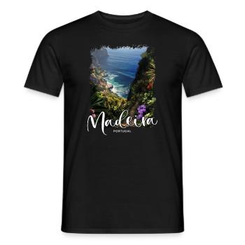 Madeira Island Portugal Vacation Souvenir Tours - Men's T-Shirt - black - Front - AI Model Male 178 light (178cm)
