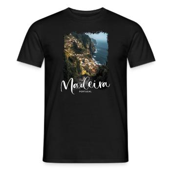 Madeira Island Portugal Vacation Souvenir Tours - Men's T-Shirt - black - Front - AI Model Male 178 light (178cm)