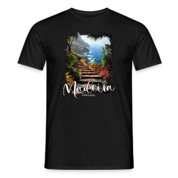 Île de Madère Portugal Vacances Visites Souvenirs - T-shirt homme - noir - Devant - AI Model Male 178 light (178cm)