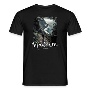 Madeira Island Portugal Vacation Souvenir Tours - Men's T-Shirt - black - Front - AI Model Male 178 light (178cm)