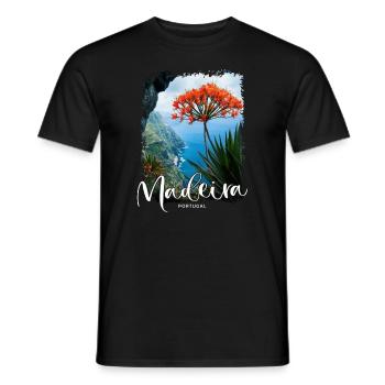 Madeira Island Portugal Vacation Souvenir Tours - Men's T-Shirt - black - Front - AI Model Male 178 light (178cm)
