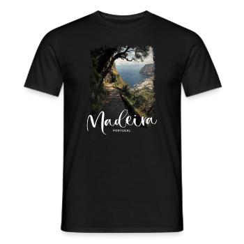 Madeira Island Portugal Vacation Souvenir Tours - Men's T-Shirt - black - Front - AI Model Male 178 light (178cm)