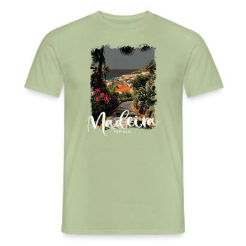 Île de Madère Portugal Vacances Visites Souvenirs - T-shirt homme - vert sauge - Devant - AI Model Male 178 light (178cm)