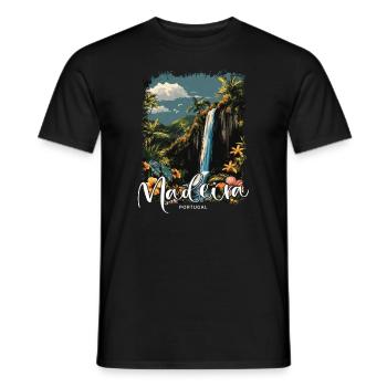 Madeira Island Portugal Vacation Souvenir Tours - Men's T-Shirt - black - Front - AI Model Male 178 light (178cm)