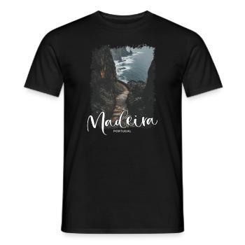 Madeira Island Portugal Vacation Souvenir Tours - Men's T-Shirt - black - Front - AI Model Male 178 light (178cm)