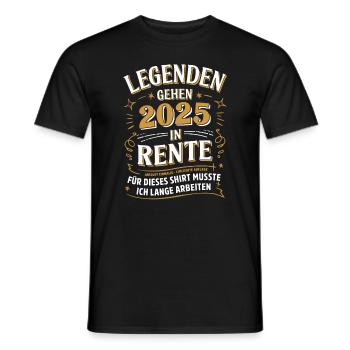 Cadeau Pension Homme Femme Pension Retraité 2025 - T-shirt homme - noir - Devant - AI Model Male 178 light (178cm)