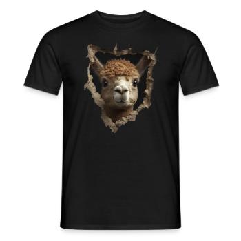 Funny Alpaca Alpaca Lover Cute Zoo Animals - Men's T-Shirt - black - Front - AI Model Male 178 light (178cm)