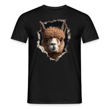 Funny Alpaca Alpaca Lover Cute Zoo Animals - Men's T-Shirt - black - Front - AI Model Male 178 light (178cm)