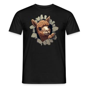 Funny Alpaca Alpaca Lover Cute Zoo Animals - Men's T-Shirt - black - Front - AI Model Male 178 light (178cm)