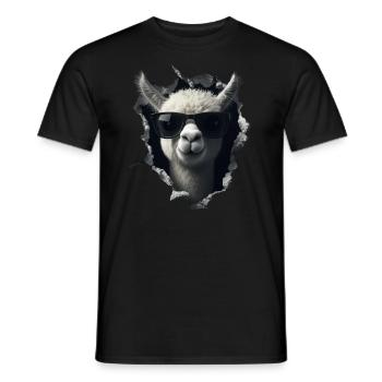 Funny Alpaca Alpaca Lover Cute Zoo Animals - Men's T-Shirt - black - Front - AI Model Male 178 light (178cm)