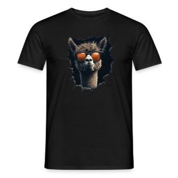 Funny Alpaca Alpaca Lover Cute Zoo Animals - Men's T-Shirt - black - Front - AI Model Male 178 light (178cm)