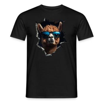 Funny Alpaca Alpaca Lover Cute Zoo Animals - Men's T-Shirt - black - Front - AI Model Male 178 light (178cm)
