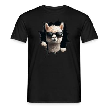 Funny Alpaca Alpaca Lover Cute Zoo Animals - Men's T-Shirt - black - Front - AI Model Male 178 light (178cm)