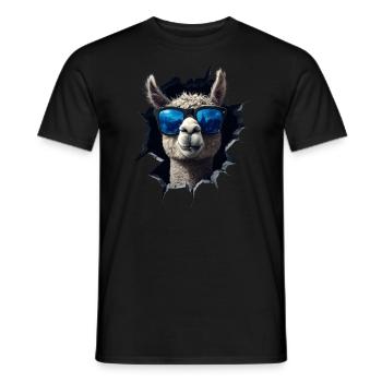 Funny Alpaca Alpaca Lover Cute Zoo Animals - Men's T-Shirt - black - Front - AI Model Male 178 light (178cm)