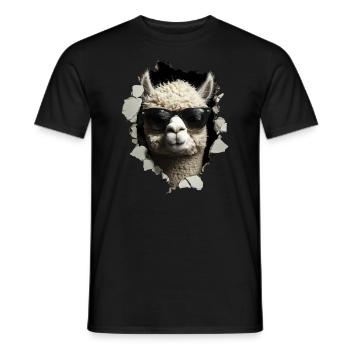 Funny Alpaca Alpaca Lover Cute Zoo Animals - Men's T-Shirt - black - Front - AI Model Male 178 light (178cm)