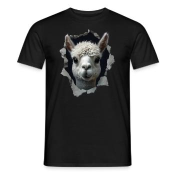 Funny Alpaca Alpaca Lover Cute Zoo Animals - Men's T-Shirt - black - Front - AI Model Male 178 light (178cm)