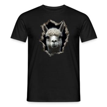 Funny Alpaca Alpaca Lover Cute Zoo Animals - Men's T-Shirt - black - Front - AI Model Male 178 light (178cm)