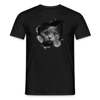Funny Cats Cat Owner Cute Cat Pet - Men's T-Shirt - black - Front - AI Model Male 178 light (178cm)