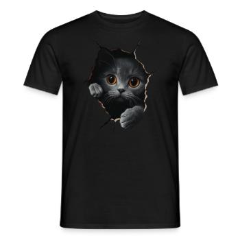 Funny Cats Cat Owner Cute Cat Pet - Men's T-Shirt - black - Front - AI Model Male 178 light (178cm)