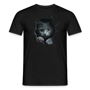 Funny Cats Cat Owner Cute Cat Pet - Men's T-Shirt - black - Front - AI Model Male 178 light (178cm)