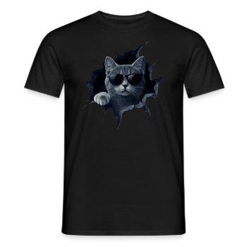Funny Cats Cat Owner Cute Cat Pet - Men's T-Shirt - black - Front - AI Model Male 178 light (178cm)