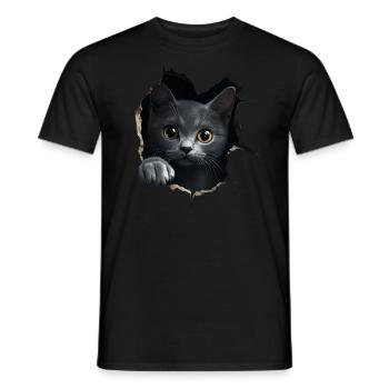 Funny Cats Cat Owner Cute Cat Pet - Men's T-Shirt - black - Front - AI Model Male 178 light (178cm)