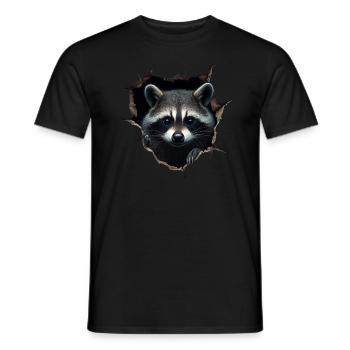 drôle raton laveur raton laveur amant mignon zoo animal - T-shirt homme - noir - Devant - AI Model Male 178 light (178cm)