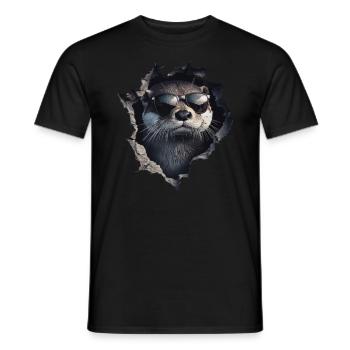 Funny Otter Otter Lover Cute Otter Zoo - Men's T-Shirt - black - Front - AI Model Male 178 light (178cm)
