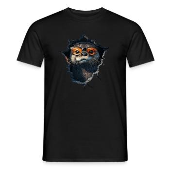 Funny Otter Otter Lover Cute Otter Zoo - Men's T-Shirt - black - Front - AI Model Male 178 light (178cm)