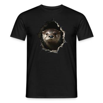 Funny Otter Otter Lover Cute Otter Zoo - Men's T-Shirt - black - Front - AI Model Male 178 light (178cm)