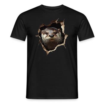 Funny Otter Otter Lover Cute Otter Zoo - Men's T-Shirt - black - Front - AI Model Male 178 light (178cm)