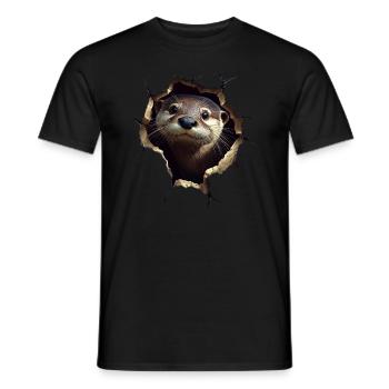 Funny Otter Otter Lover Cute Otter Zoo - Men's T-Shirt - black - Front - AI Model Male 178 light (178cm)