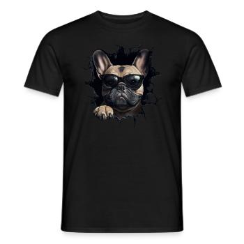Lustiges Hunde Hundebesitzer Süßer Hund Bulldogge - Männer T-Shirt - Schwarz - Vorne - AI Model Male 178 light (178cm)