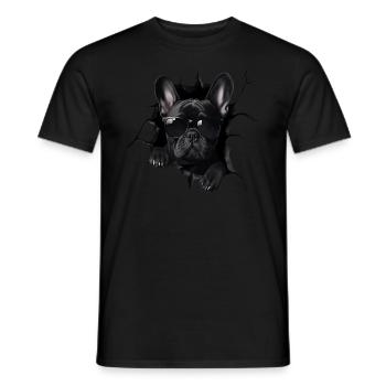 Lustiges Hunde Hundebesitzer Süßer Hund Bulldogge - Männer T-Shirt - Schwarz - Vorne - AI Model Male 178 light (178cm)
