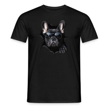 Lustiges Hunde Hundebesitzer Süßer Hund Bulldogge - Männer T-Shirt - Schwarz - Vorne - AI Model Male 178 light (178cm)