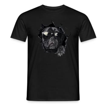 Drôle de chien propriétaire Chien mignon Bouledogue - T-shirt homme - noir - Devant - AI Model Male 178 light (178cm)