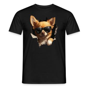 Drôle de chien propriétaire Chien mignon Chihuahua - T-shirt homme - noir - Devant - AI Model Male 178 light (178cm)