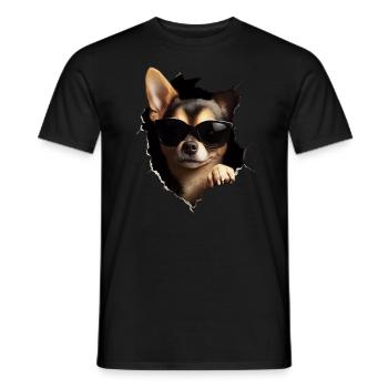 Lustiges Hunde Hundebesitzer Süßer Hund Chihuahua - Männer T-Shirt - Schwarz - Vorne - AI Model Male 178 light (178cm)