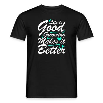 Das Leben Ist Gut Pflegen Macht Es Besser - Männer T-Shirt - Schwarz - Vorne - AI Model Male 178 light (178cm)