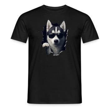 Drôle de chiens Propriétaire de chien Chien mignon Husky - T-shirt homme - noir - Devant - AI Model Male 178 light (178cm)