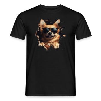 Lustiges Hunde Hundebesitzer Süßer Hund Pomeranian - Männer T-Shirt - Schwarz - Vorne - AI Model Male 178 light (178cm)