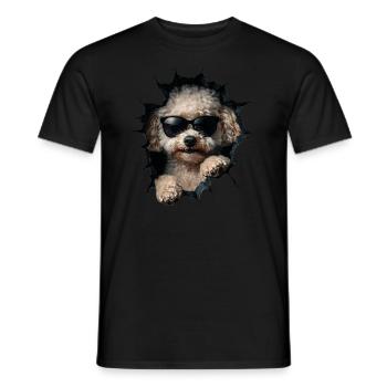 Funny Dog Owner Cute Dog Poodle - Men's T-Shirt - black - Front - AI Model Male 178 light (178cm)
