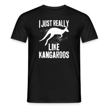 I Just Really Like Kangaroos - Funny Kangaroo - Men's T-Shirt - black - Front - AI Model Male 178 light (178cm)